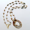 Champagne Moonstone Necklace with Detachable Geode Slice Pendant - Coco Necklace