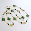 Malachite CZ  Stations Layering Necklace - Fiona II Necklace