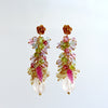 Rose Quartz, Blue Topaz, Pink Topaz, Amethyst, Peridot and Lemon Quartz Cluster Earrings - Fleur III Earrings