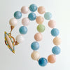 Beryl Aquamarine Morganite Choker Necklace Opal MOP Toggle Clasp - Fontanne IV Necklace