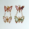 Watermelon Tourmaline Double Butterfly Earrings - Le Papillon II Earrings