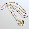 Ballet Pink Green Watermelon Tourmaline Butterfly Necklace - Papillon XVIII Necklace