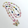 Multi Color Sapphire Necklace Tourmaline Butterfly Pendant - Le Papillon XXI Necklace