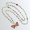 Pink Green Watermelon Tourmaline Butterfly Necklace - Papillon XX Necklace