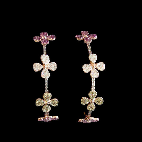 Rose Gold Vermeil Flower Hoop Earrings - Les Fleurs Hoop Earrings