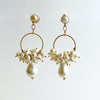 Flameball Pearl Cluster Hoop Earrings - Liesel Earrings