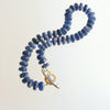 Kyanite Slices Choker Necklace Blue Chalcedony & MOP Inlay Toggle - Livie Choker Necklace