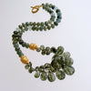 Tourmilated Moss Aquamarine Briolette Choker Necklace - Marjory Necklace