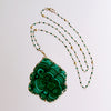 Malachite Pendant Satellite Malachite Chain Necklace - Melia Necklace