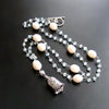 Aquamarine Pearl Sterling Silver “MOM” Heart Bell Pendant Necklace - “Mom” Bell Necklace