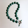 Malachite Choker Necklace With Sterling Malachite Toggle - Monique Necklace