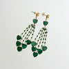 Malachite Hearts Duster Tassel Earrings -  Monique II Duster Earrings