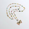 Pink Mint Green Watermelon Tourmaline Butterfly Necklace - Papillon XV Necklace