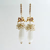 Selenite Teardrop Rock Crystal Cluster Earrings - Selena Earrings