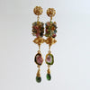 Tourmaline Slices Long Tourmaline Cluster Earrings - Tatiana III Earrings