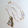 Fossilized Aura Coral Pink Amethyst Rose Quartz Necklace - Violet II Necklace