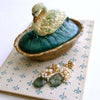 #3PM Le Fleurs de la Mer II Earrings - Moss Aquamarine Seed Pearls