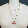 #4 Le Papillon VII Necklace - 18K Gold Watermelon Tourmaline Butterfly Necklace