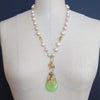 #6 Marjory Necklace Opaline Scent Bottle Peridot Pink Pearls