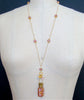 #4 Patience Necklace - Cranberry Chatalaine Scent Bottle Pearls Pink Topaz