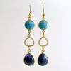 #1 Angie Earrings - Turquoise Blue Sapphire Pave Topaz Earrings