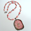 #1 Roxanne Necklace - Rhodochrosite Diamond Pyrite