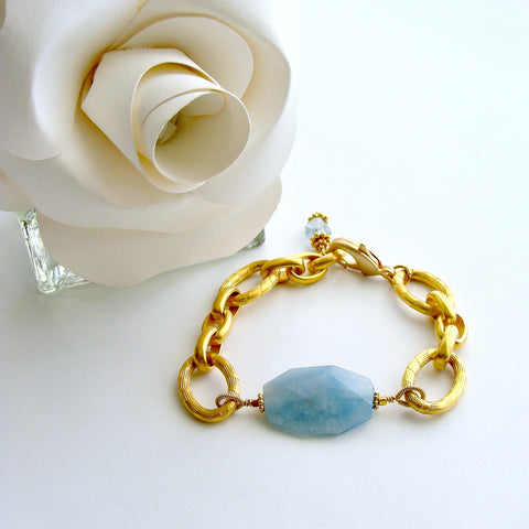 #1 Brynn Bracelet - Aquamarine Link Bracelet