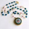 #1 Rosaline Necklace - Apatite Pink Topaz Enamel Locket