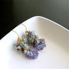 #2 Seanna Earrings - Amethyst Stalactite Blue Topaz Prasiolite