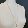 #6Treia Necklace - Pink Venetian Intaglio Necklace Turquoise Rose Quartz
