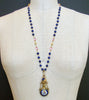 #6 Lillian Necklace - Lapis Pink Quartz Porcelain Chatelaine Scent Bottle