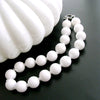 #4 Blanca Necklace - 20mm White Agate Golfballs