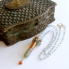 Moss Aquamarine, Sunstone, Spessartite, Hessonite Clusters and Agate Pendant Necklace - Abbi II Necklace