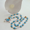 Bezel Set Turquoise & Faceted Rose de France Intaglio Necklace - Abruzzo Intaglio Necklace