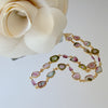 Watermelon Tourmaline Slices & Rhodolite Garnet Necklace - Anastasia Necklace