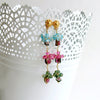 Watermelon Tourmaline Slices Pink Topaz Apatite Green Tourmaline Duster Earrings - Andrea III Earrings