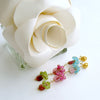 Watermelon Tourmaline Slices Pink Topaz Apatite Peridot Duster Earrings - Andrea IV Earrings
