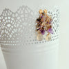 Champagne Citrine Carved Amethyst Leaves Cluster Earrings - Fleur X Earrings