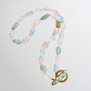 Aquamarine Morganite Heliodore Beryl Nuggets Inlay Opal Toggle Choker Necklace - Francesca II Necklace