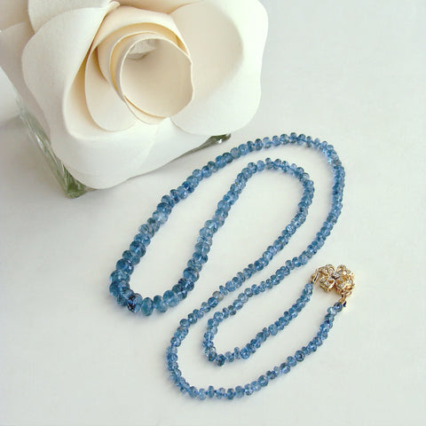 Santa Maria Aquamarine 14KYG Diamond Clasp Necklace - Maria Necklace