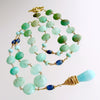 Chrysoprase Coins Peruvian Blue Opal Kyanite Necklace - Molly II Necklace