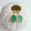 merald Green Venetian Glass Intaglios With Peridot Posts - Ravello II Earrings