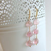 Triple Pink Afghan Tourmaline Cascading Hearts Earrings - Allison II Earrings