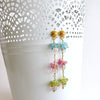 Watermelon Tourmaline Slices Peridot Pink Topaz Apatite Duster Earrings - Andrea Earrings