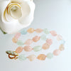 Beryl Aquamarine Morganite Nugget Choker Necklace Opal Inlay Toggle - Candie Necklace