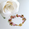 Watermelon Tourmaline Slices Tourmaline Clusters Peridot Clasp Bracelet - Clarissa V Bracelet