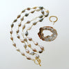 Champagne Moonstone Necklace with Detachable Geode Slice Pendant - Coco Necklace