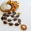 Garnet Slices With Byzantine Garnet Moonstone Pendant Necklace - Constantia Necklace