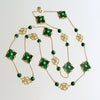 Malachite CZ  Stations Layering Necklace - Fiona II Necklace