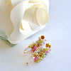 Rose Quartz, Blue Topaz, Pink Topaz, Amethyst, Peridot and Lemon Quartz Cluster Earrings - Fleur III Earrings